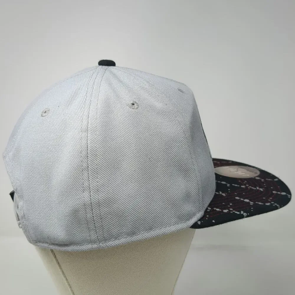 Jordan 5 Panel Gray One Size Snapback Paint Splatter Flat Brim Jumpman Logo Hat